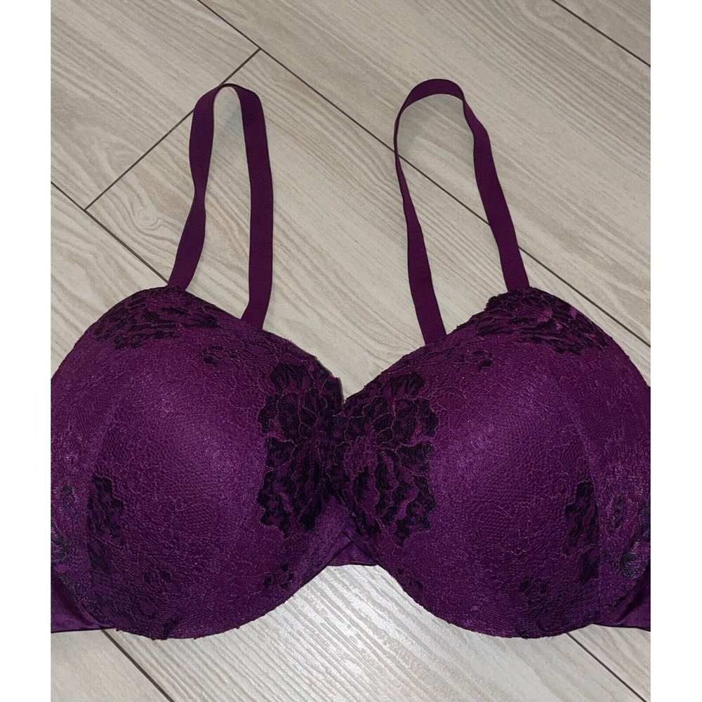 Maidenform DM9900 Love the Lift Push Up Demi Bra Padded UW Lace Womens 36D - Picture 3 of 6